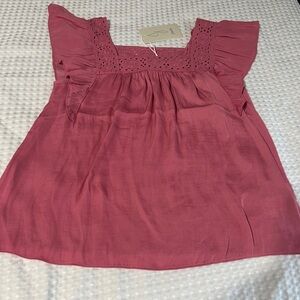 Joie Pink Flutter Sleeve Top